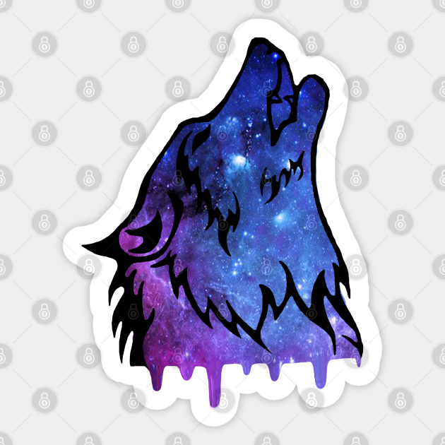 Galaxy Wolf Wolf Sticker TeePublic